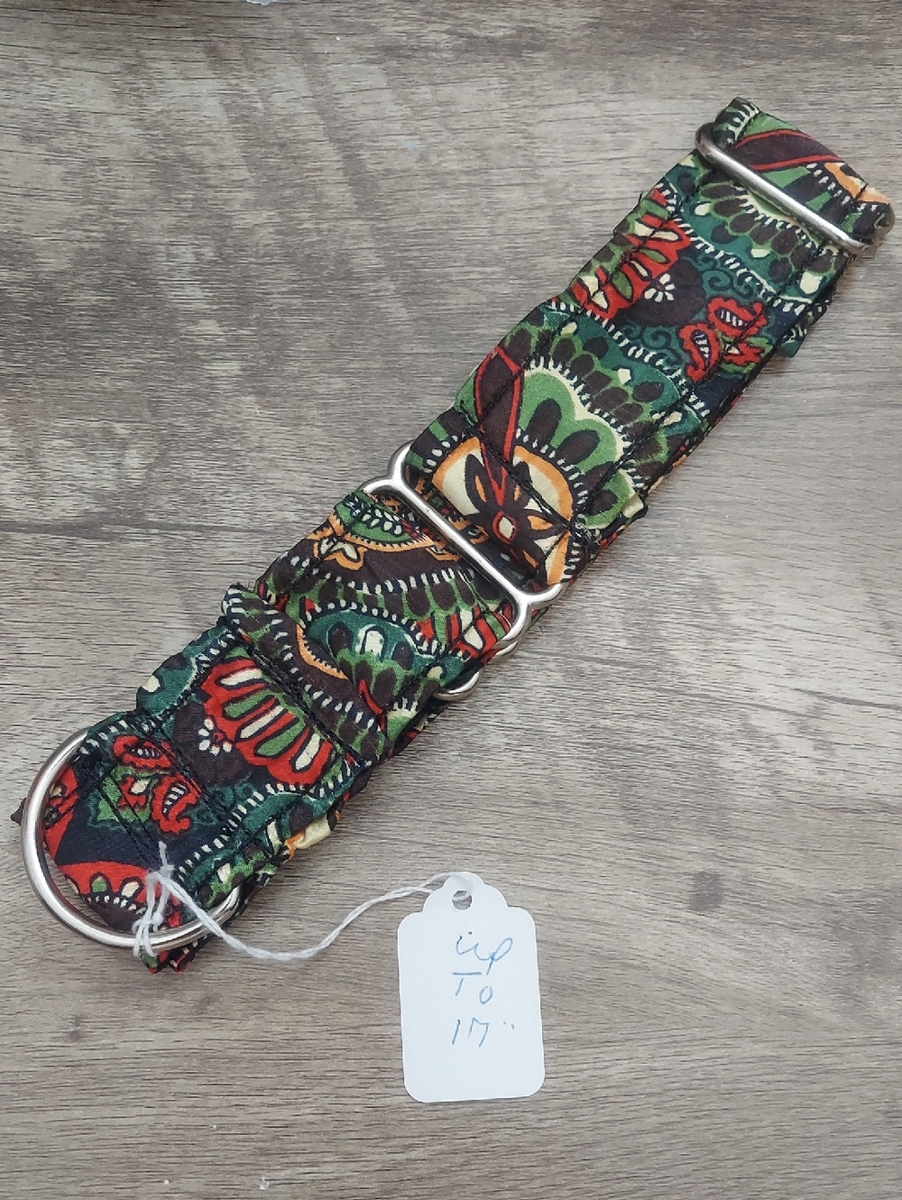 Custom Martingale Dog Collar Earthy Boho Paisley 1.5" Greyhound Sighthound